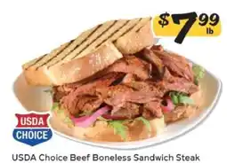 Winn Dixie USDA Choice Beef Boneless Sandwich Steak offer