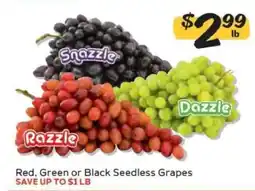 Winn Dixie Red, Green or Black Seedless Grapes offer