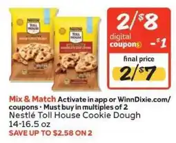 Winn Dixie Nestle Toll House Cookie Dough offer