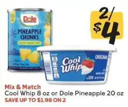 Winn Dixie Cool Whip 8 oz or Dole Pineapple 20 oz offer