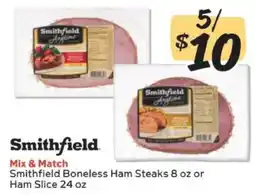 Winn Dixie Smithfield Boneless Ham Steaks or Ham Slice offer