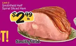 Winn Dixie Smithfield Half Spiral Sliced Ham offer