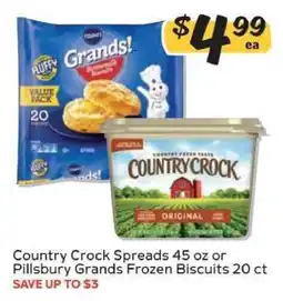 Winn Dixie Country Crock Spreads 45 oz or Pillsbury Grands Frozen Biscuits 20 ct offer