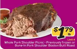 Winn Dixie Whole Pork Shoulder Picnic offer