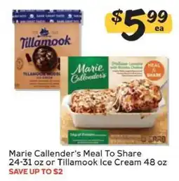 Winn Dixie Marie Callender's Meal To Share or Tillamook Ice Cream offer