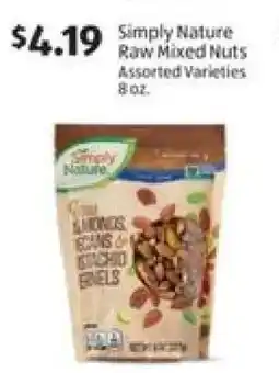 Aldi Simply Nature Raw Mixed Nuts offer