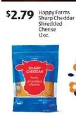 Aldi Happy Farms Sharp Cheddar Shredded Cheese offer