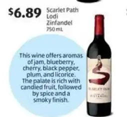 Aldi Scarlet Path Lodi Zinfandel offer