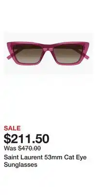Nordstrom Saint Laurent 53mm Cat Eye Sunglasses offer