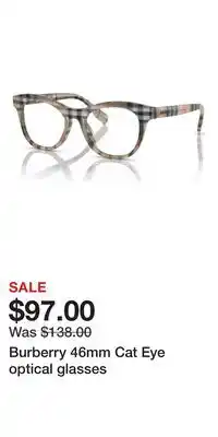 Nordstrom Burberry 46mm Cat Eye optical glasses offer