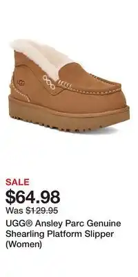 Nordstrom UGG Ansley Parc Genuine Shearling Platform Slipper (Women) offer