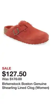 Nordstrom Birkenstock Boston Genuine Shearling Lined Clog (Women) offer