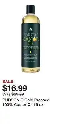 Nordstrom PURSONIC Cold Pressed 100% Castor Oil 16 oz offer