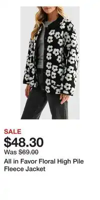 Nordstrom All in Favor Floral High Pile Fleece Jacket offer