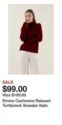 Nordstrom Emma Cashmere Relaxed Turtleneck Sweater Italic offer