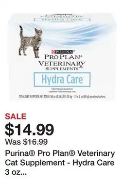 Petsmart Purina Pro Plan Veterinary Cat Supplement - Hydra Care 3 oz Liquid Sachets, Liver Flavor, 12 ct offer