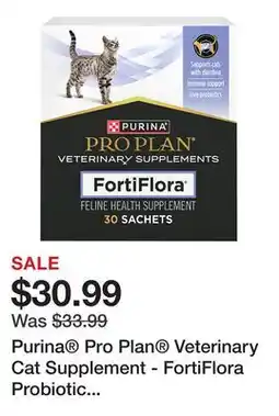 Petsmart Purina Pro Plan Veterinary Cat Supplement - FortiFlora Probiotic Powder, Treats Diarrhea, 30 ct offer