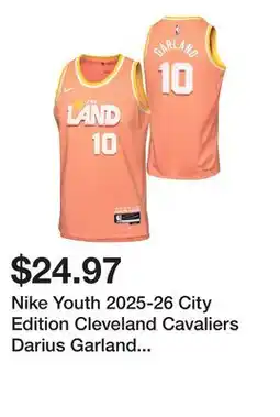 Dick's Sporting Goods Nike Youth 2025-26 City Edition Cleveland Cavaliers Darius Garland #10 Swingman Jersey offer