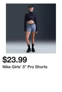 Dick's Sporting Goods Nike Girls' 3 Pro Shorts offer