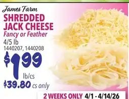 Restaurant Depot James Farm SHREDDED JACK CHEESE offer