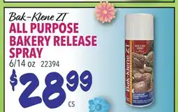 Restaurant Depot Bak-Klene ZT ALL PURPOSE BAKERY RELEASE SPRAY offer