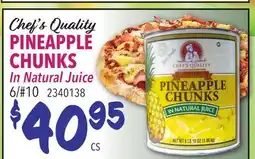 Restaurant Depot Chef's Quality PINEAPPLE CHUNKS In Natural Juice offer
