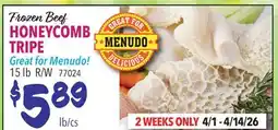 Restaurant Depot Frozen Beef HONEYCOMB TRIPE offer
