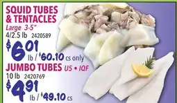 Restaurant Depot SQUID TUBES & TENTACLES offer