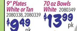 Restaurant Depot 9 Plates White or Tan, 70 oz Bowls White offer