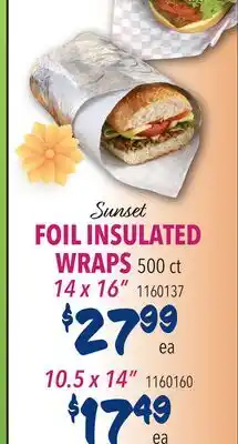 Restaurant Depot Sunset FOIL INSULATED WRAPS offer