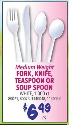 Restaurant Depot Medium Weight FORK, KNIFE, TEASPOON OR SOUP SPOON offer