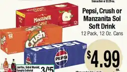 Big Saver Foods Pepsi, Crush or Manzanita Sol Soft Drink offer