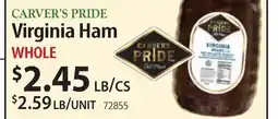 Restaurant Depot CARVER'S PRIDE Virginia Ham offer