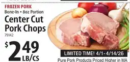 Restaurant Depot FROZEN PORK Bone-In • 8oz Portion Center Cut Pork Chops offer