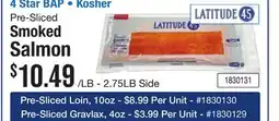 Restaurant Depot Pre-Sliced Loin, 10oz, Pre-Sliced Gravlax, 4oz offer