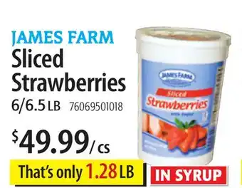 Restaurant Depot JAMES FARM Sliced Strawberries offer
