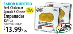 Restaurant Depot SABOR NUESTRO Beef, Chicken or Spinach & Cheese Empanadas offer