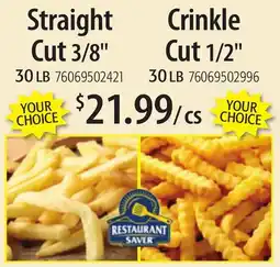 Restaurant Depot Straight Cut 3/8 Crinkle Cut 1/2 offer