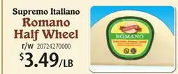 Restaurant Depot Supremo Italiano Romano Half Wheel offer