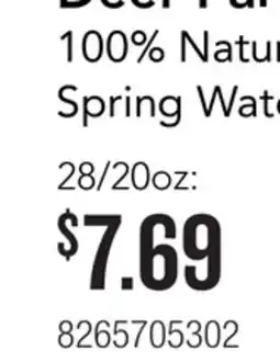 Restaurant Depot Beverage Purified 100% Natural Spring Water offer