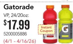 Restaurant Depot Gatorade offer