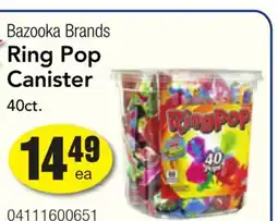 Restaurant Depot Bazooka Brands Ring Pop Canister offer