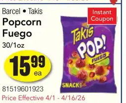 Restaurant Depot Barcel • Takis Popcorn Fuego offer