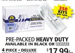 Restaurant Depot 4 PIECE • DELUXE FORK, KNIFE, TASPOON, NAPKIN offer