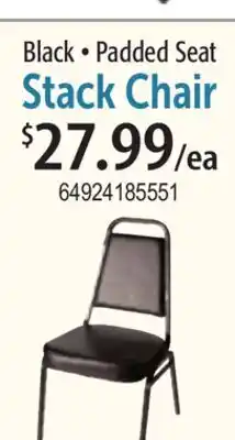 Restaurant Depot Black • Padded Seat Stack Chair offer