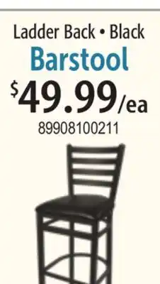 Restaurant Depot Ladder Back • Black Barstool offer