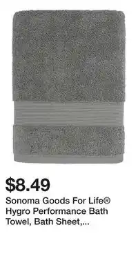 Kohl's Sonoma Goods For Life Hygro Performance Bath Towel, Bath Sheet, Hand Towel or Washcloth offer