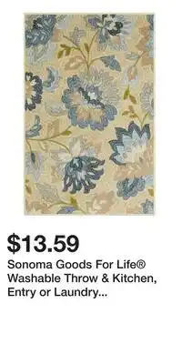 Kohl's Sonoma Goods For Life Washable Throw & Kitchen, Entry or Laundry Room Rug offer