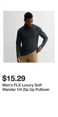 Kohl's Men's FLX Luxury Soft Wander 1/4 Zip Up Pullover offer