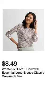 Kohl's Women's Croft & Barrow Essential Long-Sleeve Classic Crewneck Tee offer